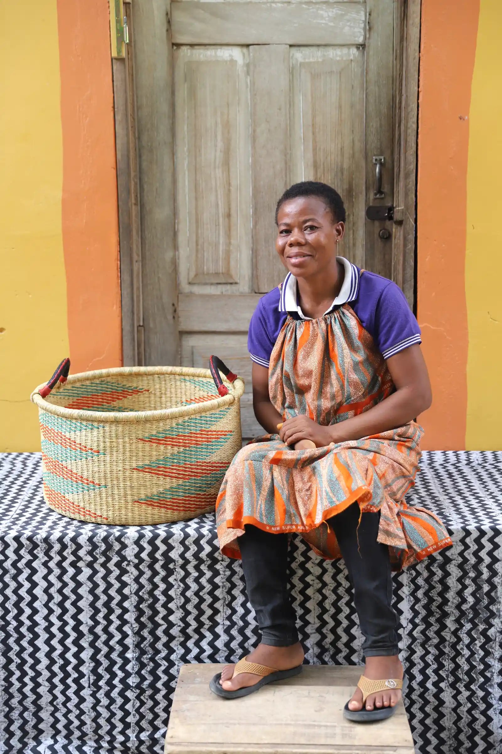 Woven Tub (Medium) by Mary Aboya