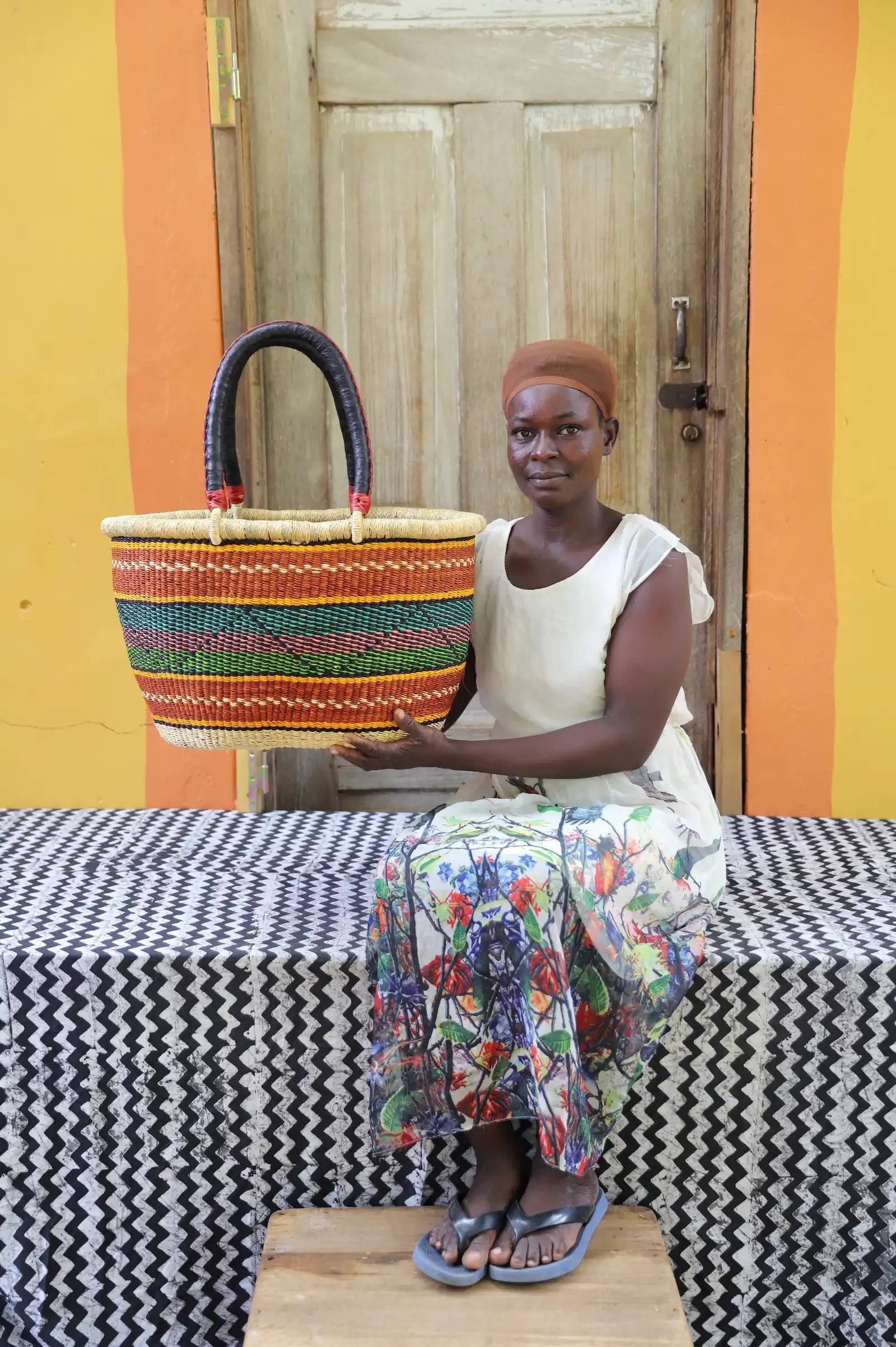 Oval Shopping Bag (Large) by Nsoh Mercy