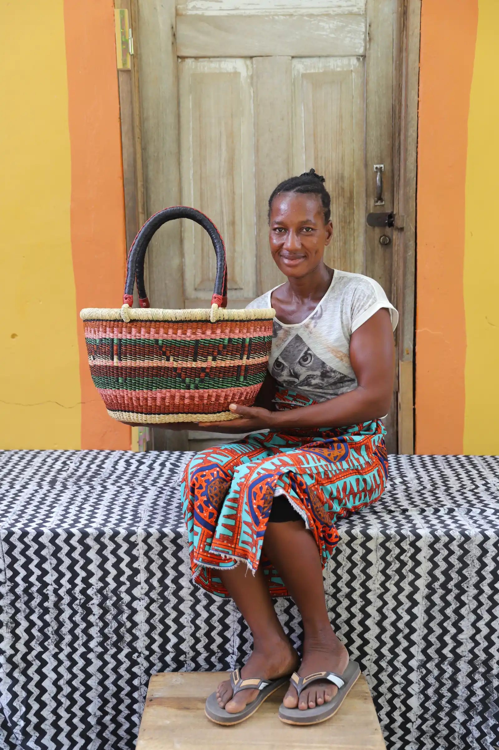 Oval Shopping Bag (Medium) by Grace Adongo