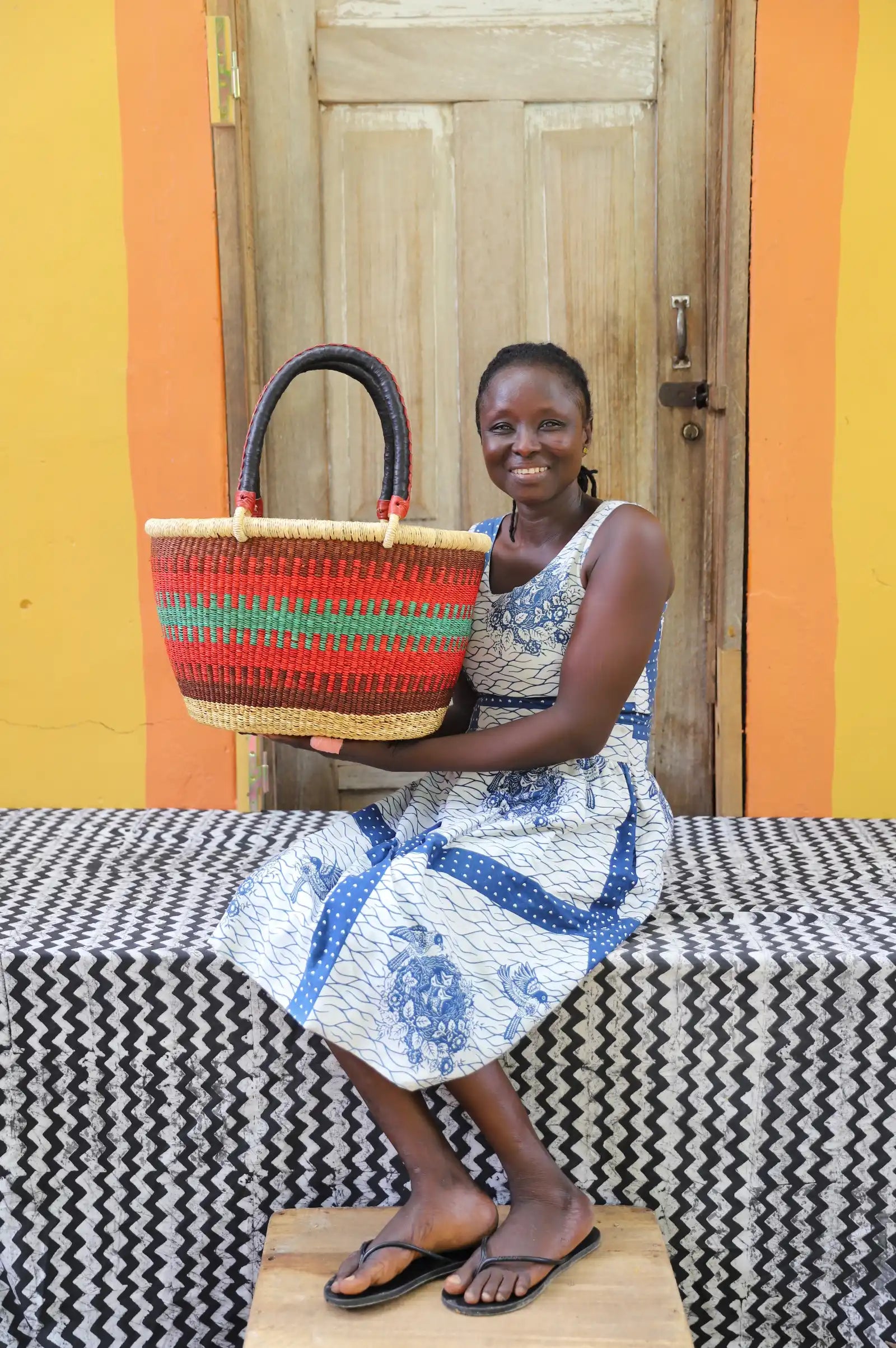 Oval Shopping Bag (Medium) by Ndita Agobka