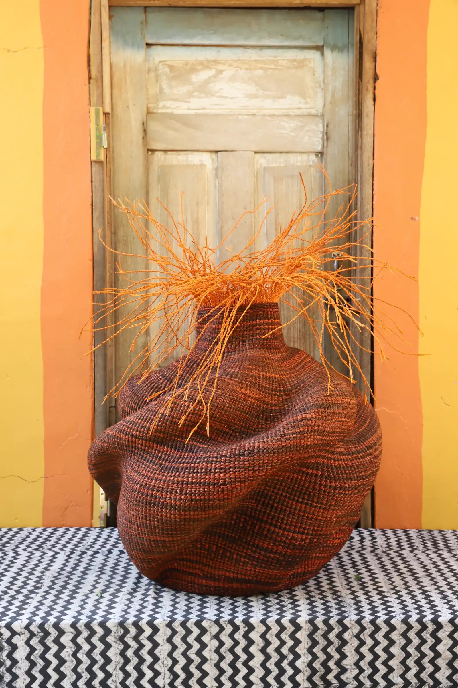 Tua-Tia (Baobab Tree) Art Basket (Large) by Anamolika Azure