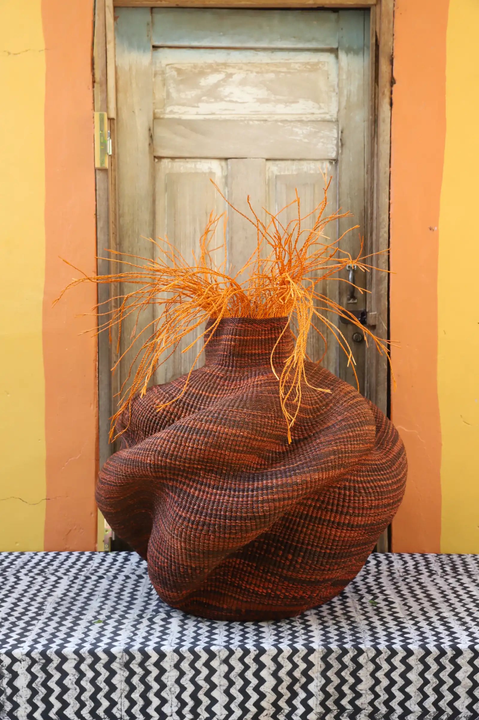 Tua-Tia (Baobab Tree) Art Basket (Large) by Anamolika Azure