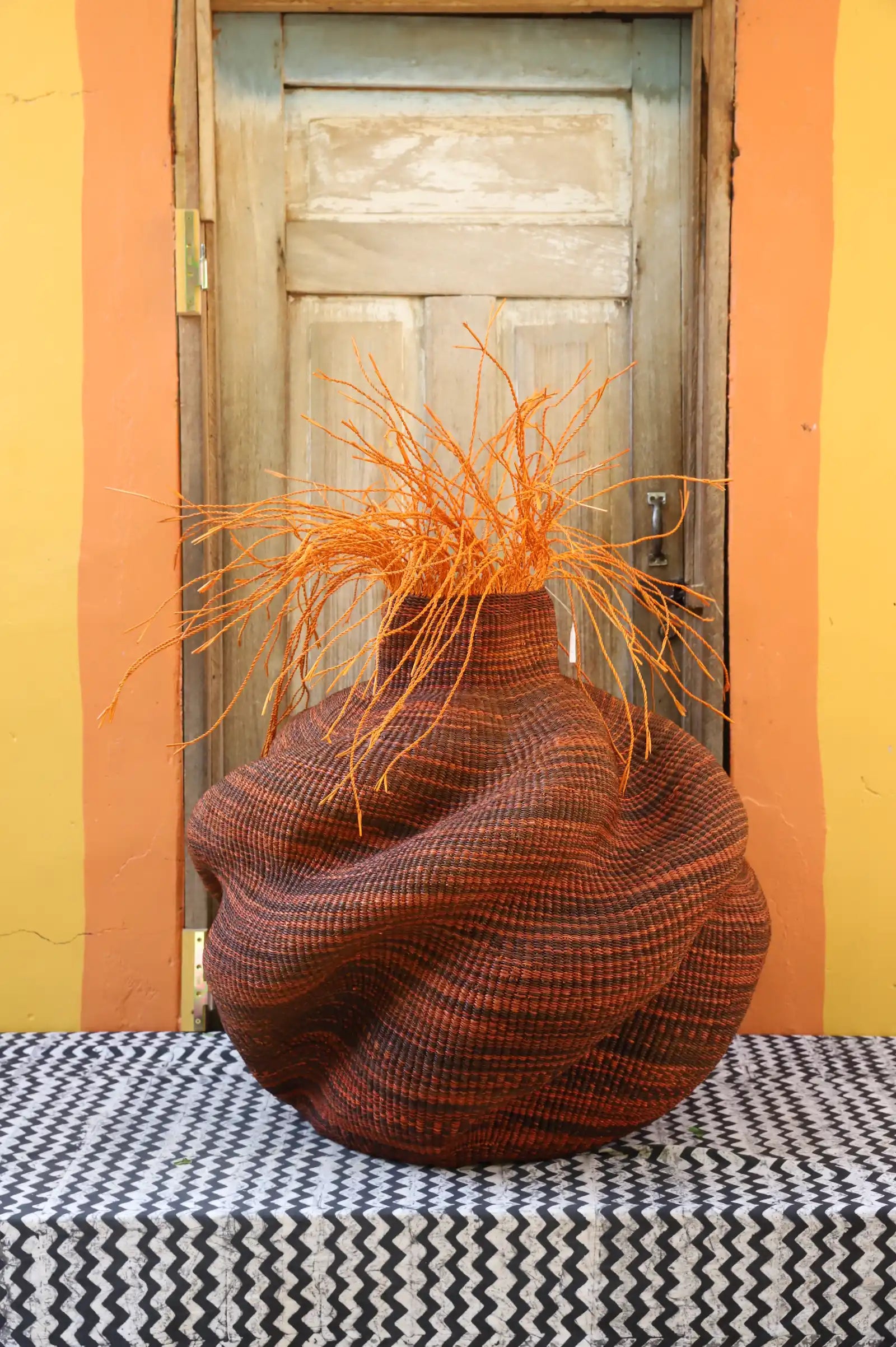 Tua-Tia (Baobab Tree) Art Basket (Large) by Anamolika Azure