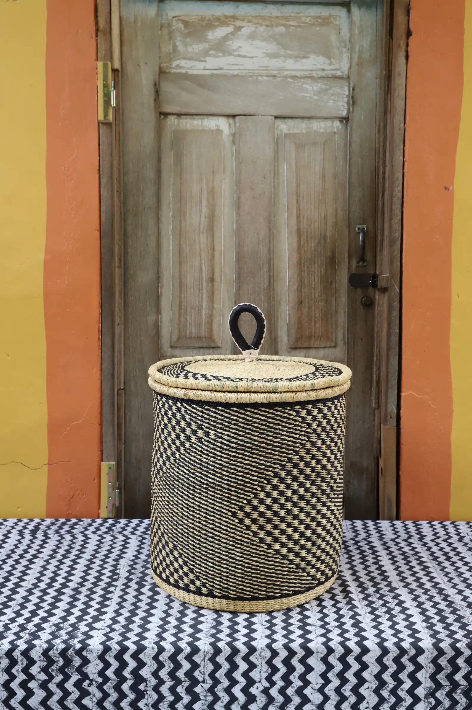 Laundry Lidded with Coil Basket (Large) by Ayinbillah Anaba