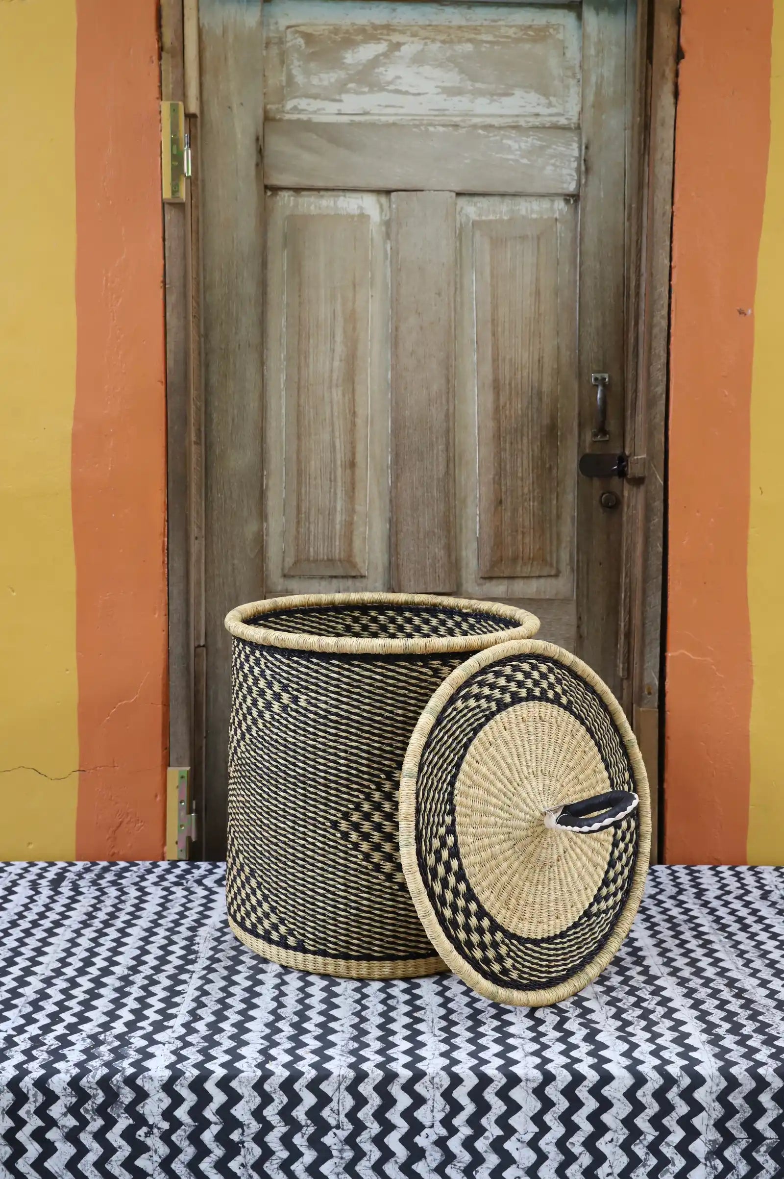 Laundry Lidded with Coil Basket (Large) by Ayinbillah Anaba