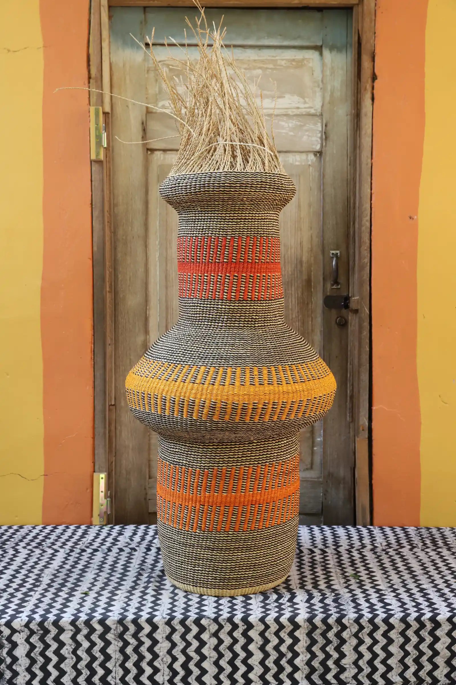Tall Dugla Art Basket by Kwame Ayine