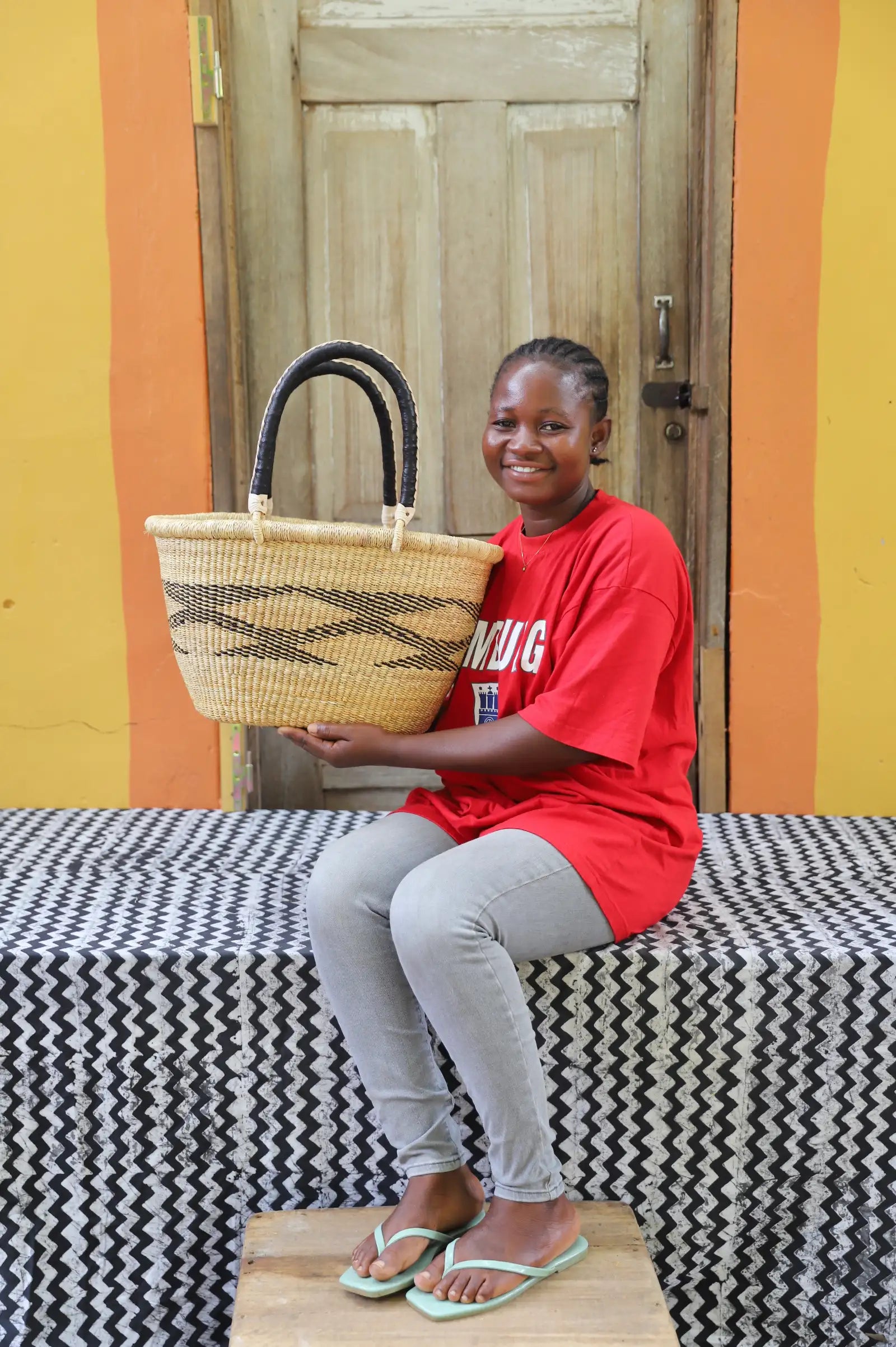 Oval Shopping Bag (Small) by Nmaah Ayine