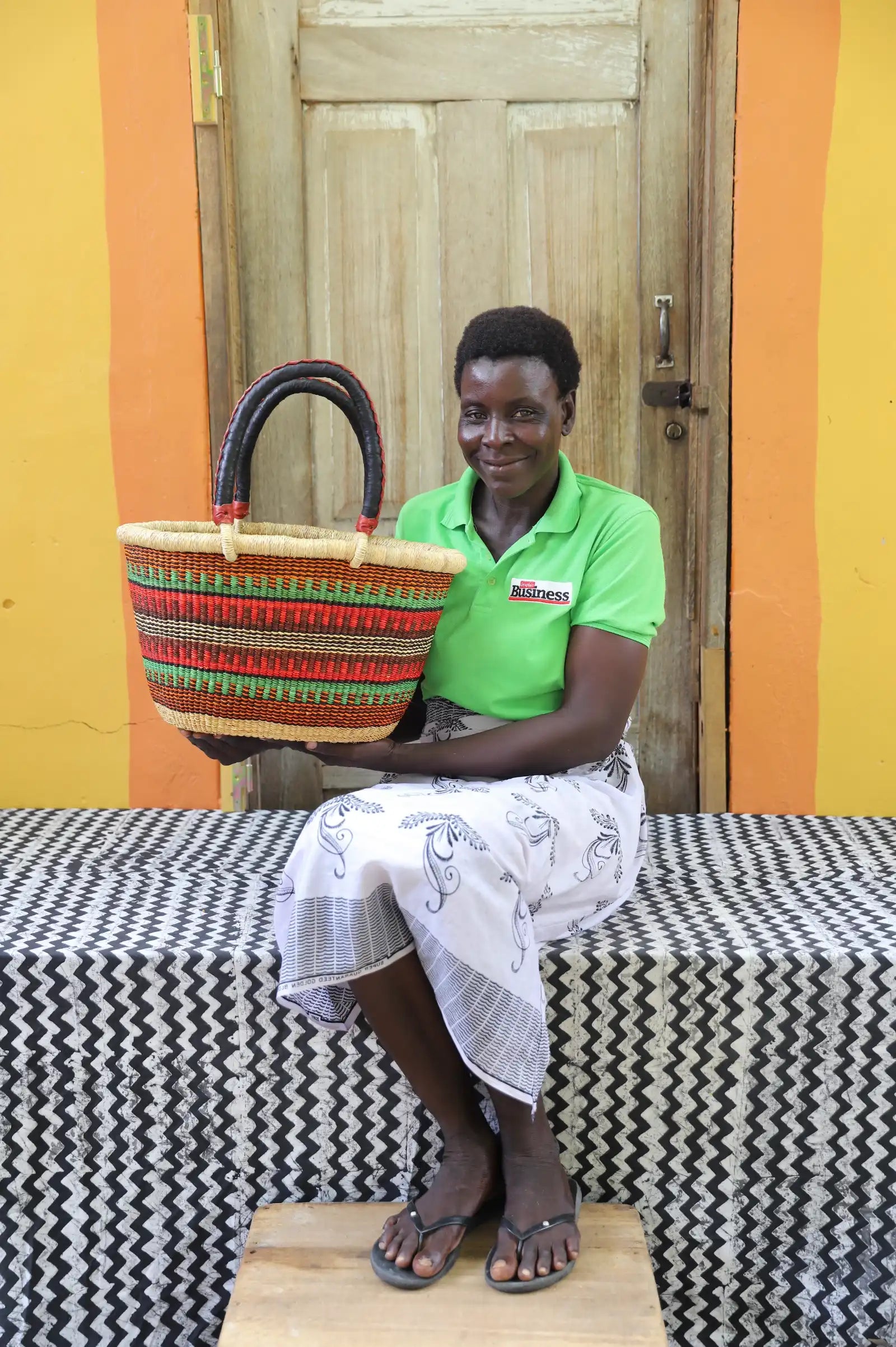 Oval Shopping Bag (Small) by Asokiyine Adongo