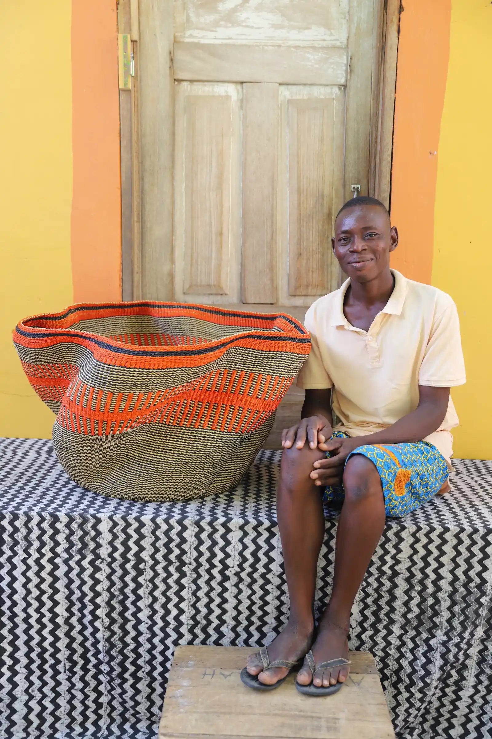 Giant Wave Art Basket by Nsohbillah Alagbona