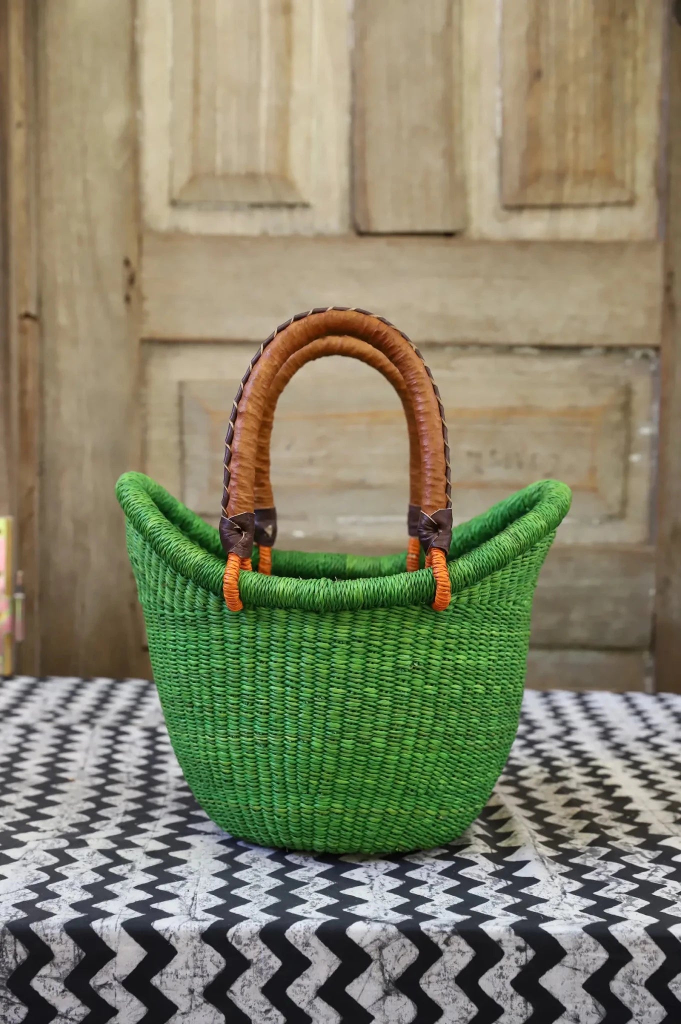 Dip-Dyed Nyariga Basket (Tiny) Handwoven in Ghana