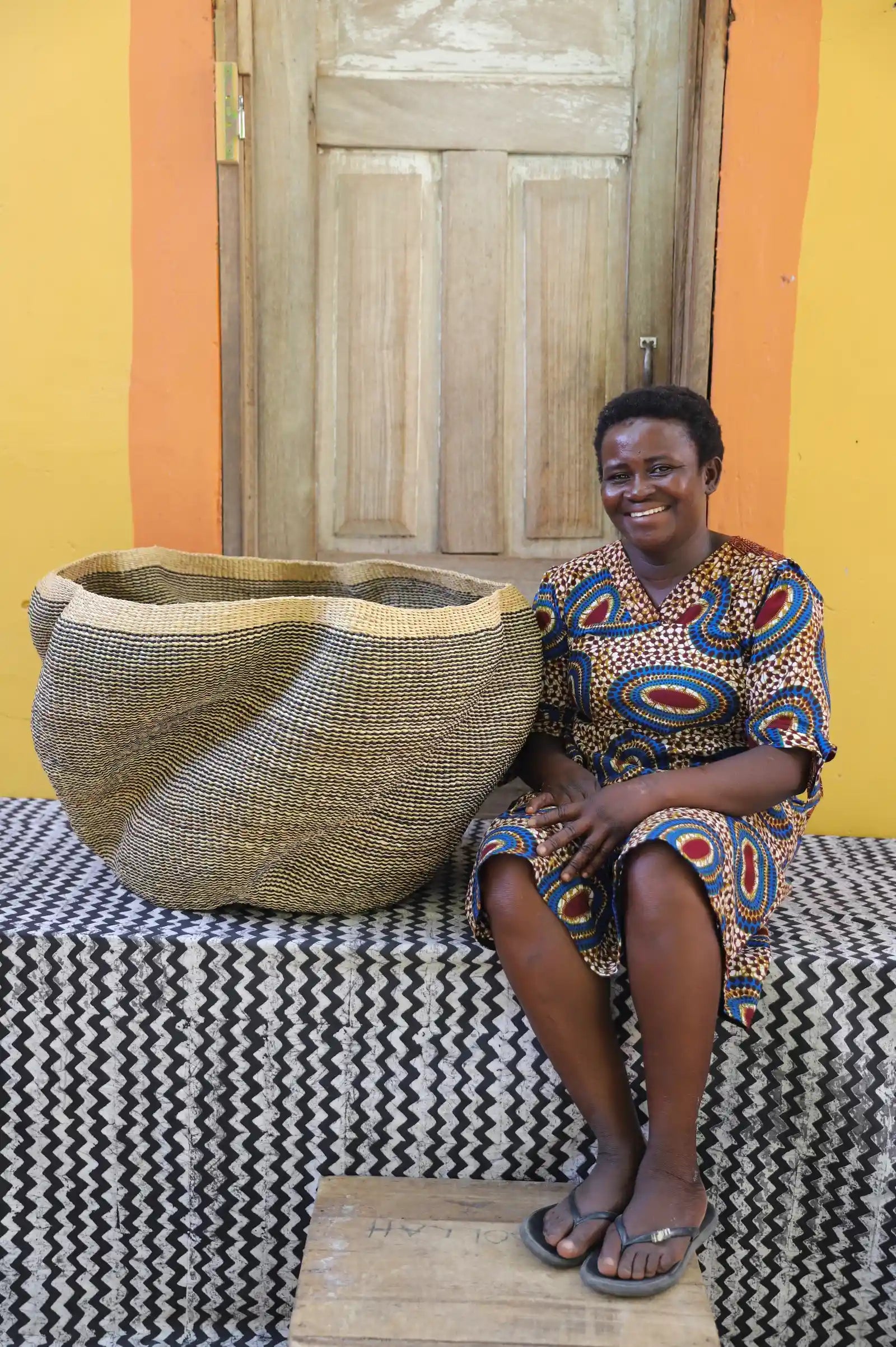 Giant Wave Art Basket by Ida Adigvom