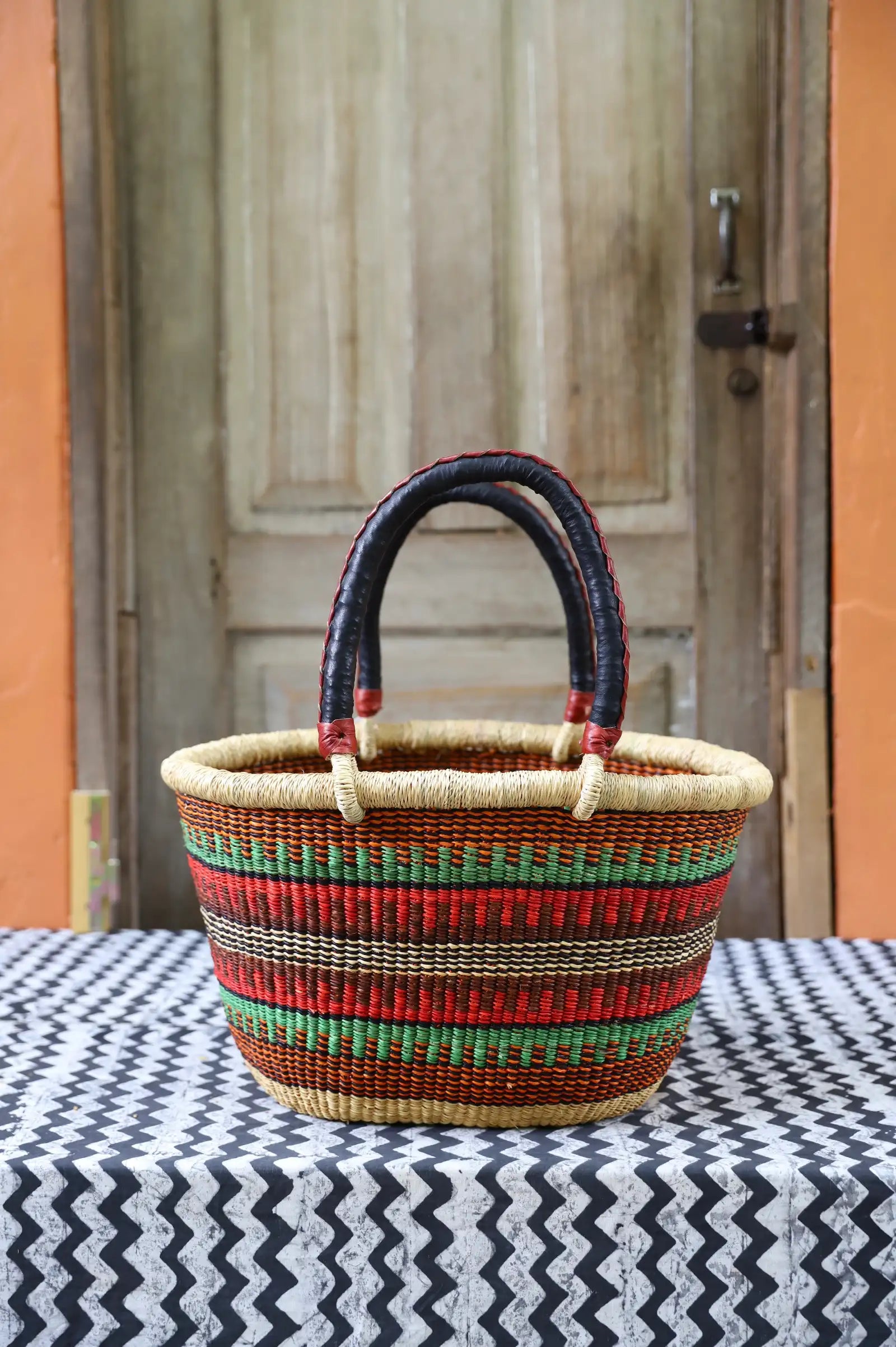 Oval Shopping Bag (Small) by Asokiyine Adongo