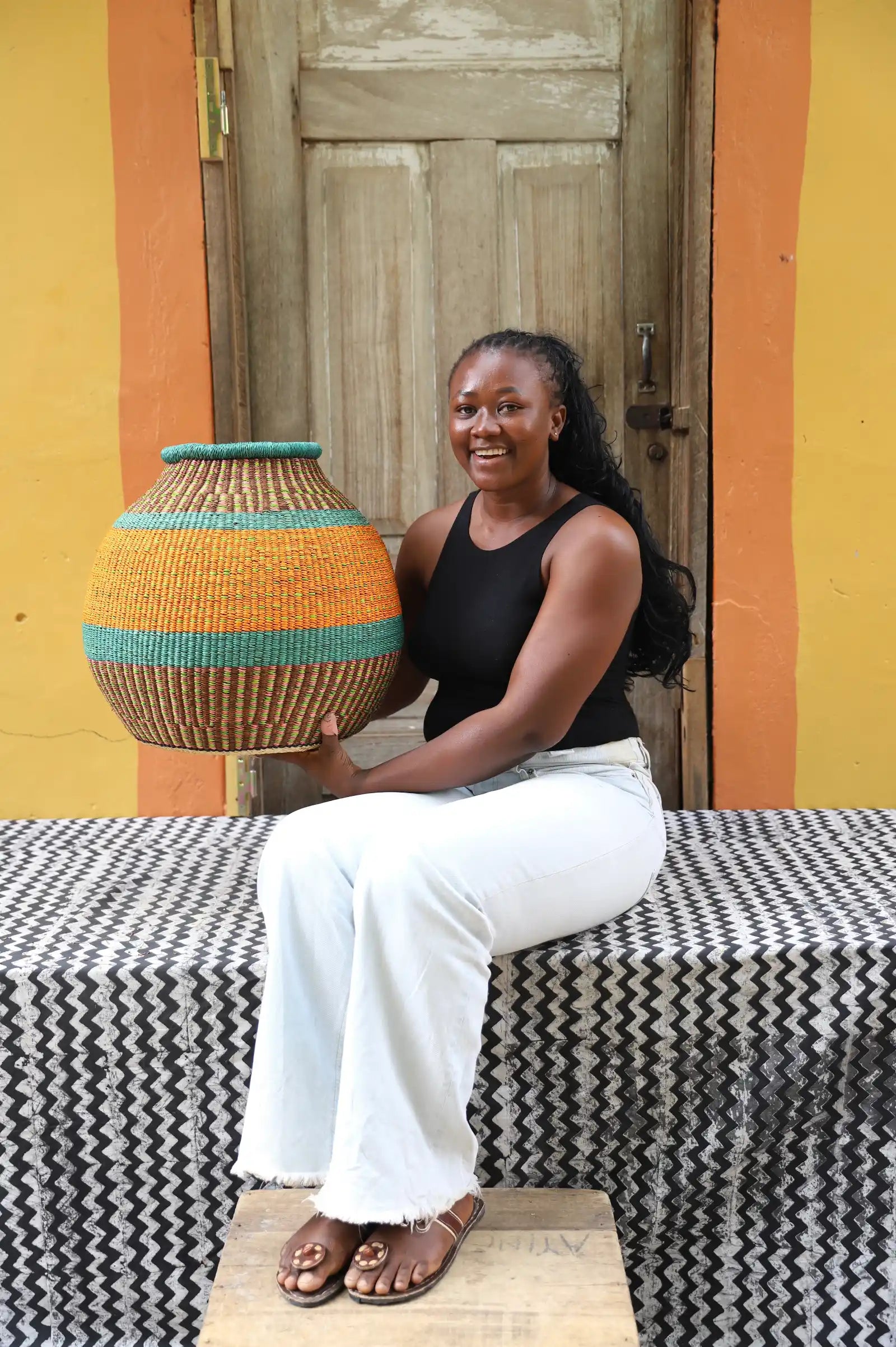 Kenkia  Art  Basket by Mavis Nsohbillah