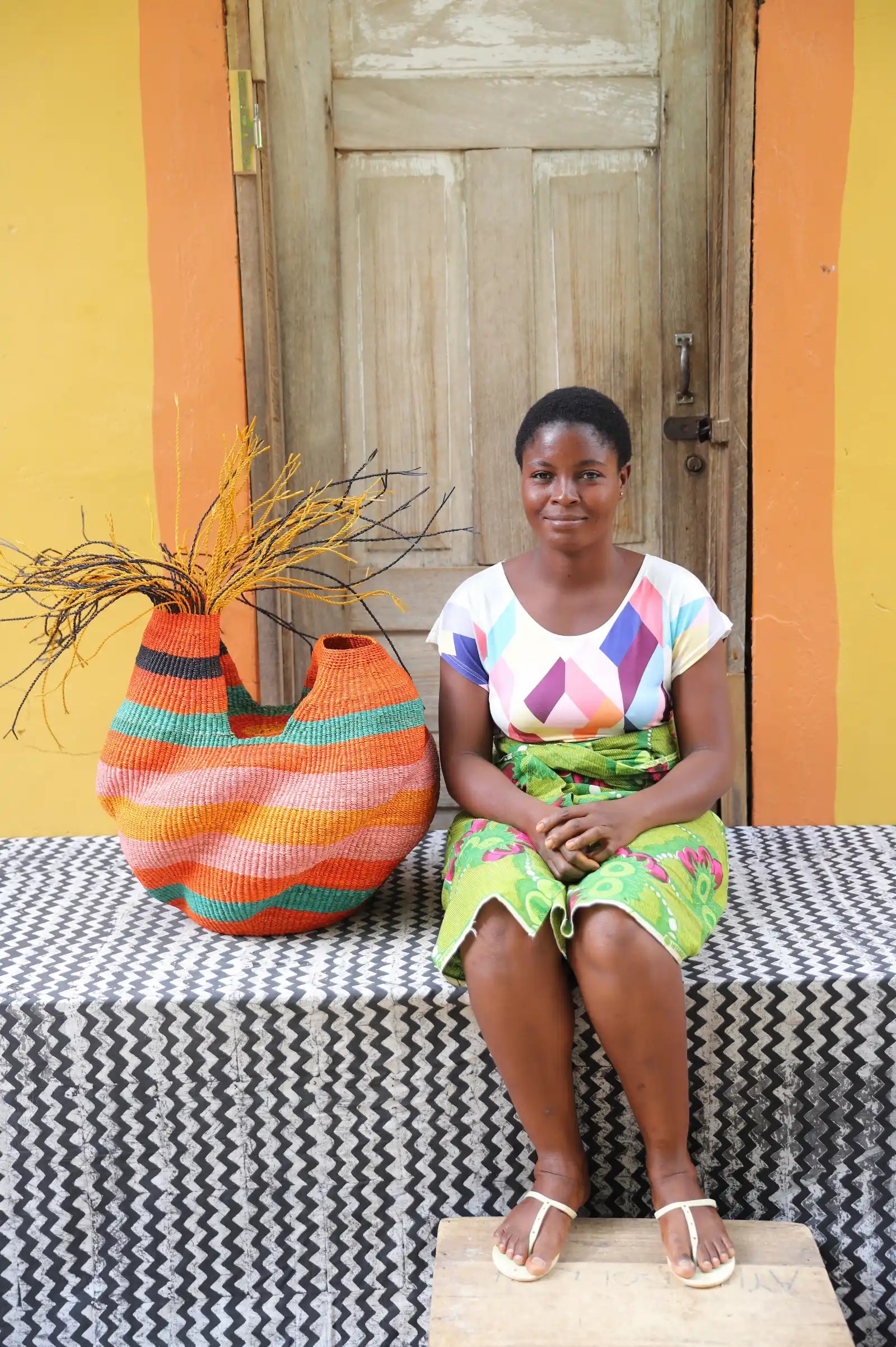 Woman and Man Art Basket (Small) Joyce Adagaam