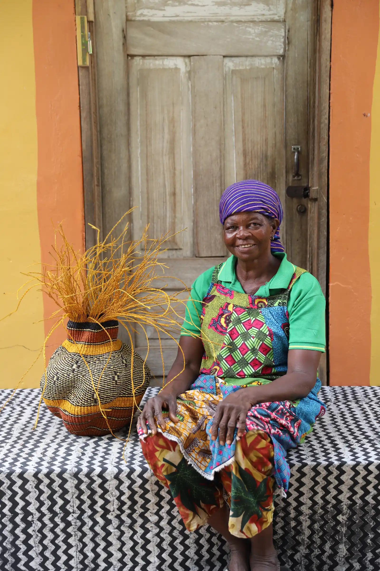 Tua-Tia (Baobab Tree) Art Basket (Tiny) by Anaamah Alagberigo