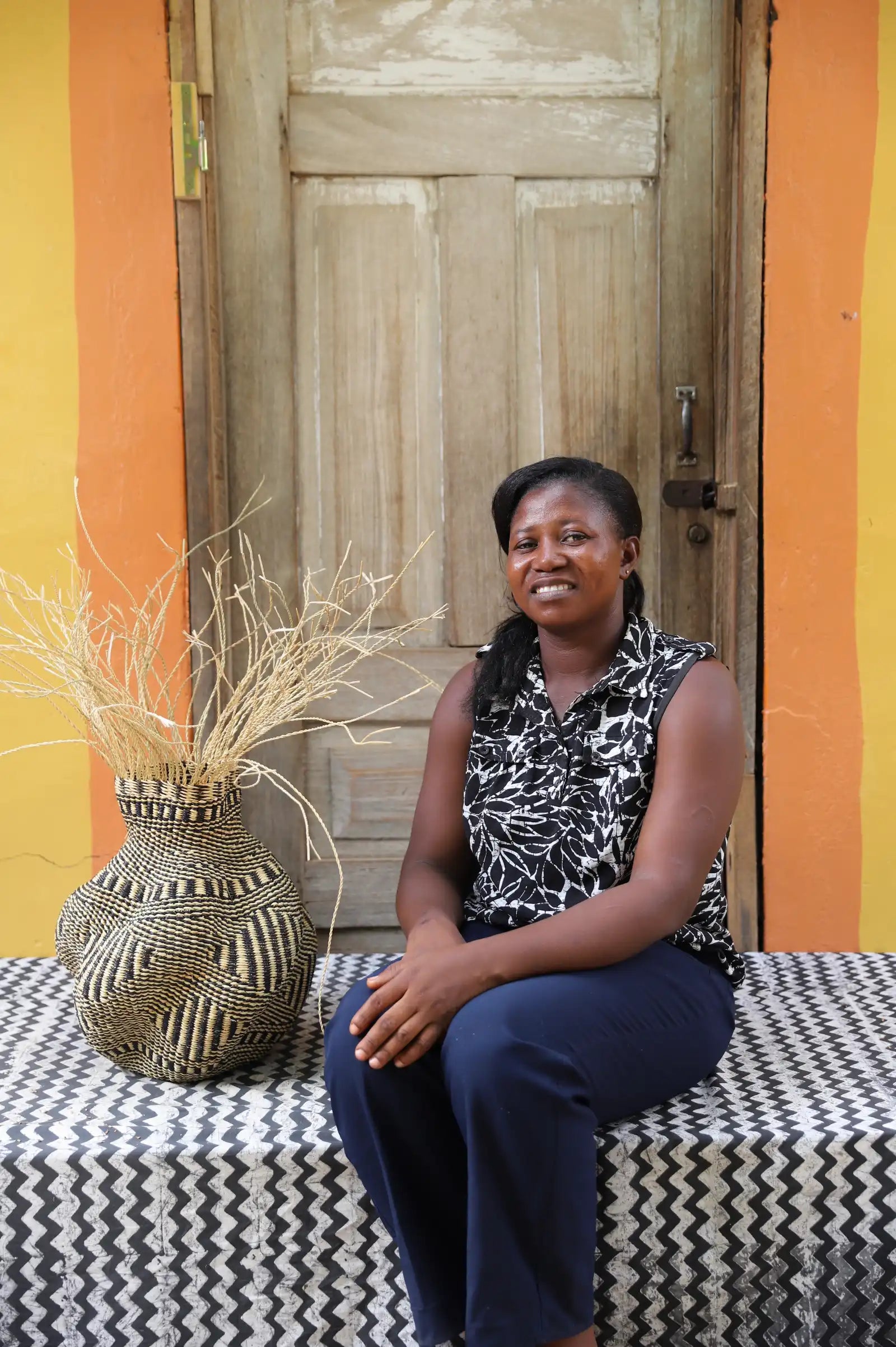 Tua-Tia (Baobab Tree) Art Basket (Tiny) by Hilda Adongo