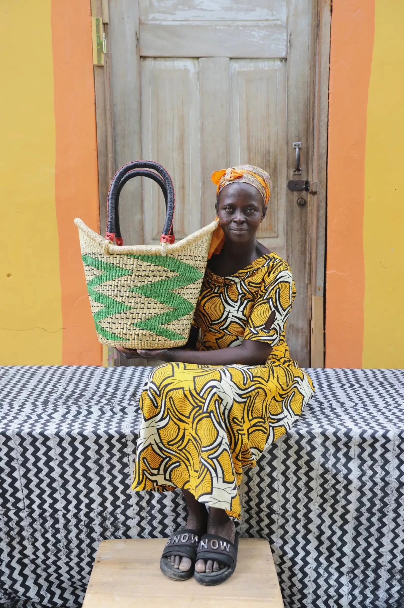Nyariga Shopping Basket (Large) handwoven in Ghana