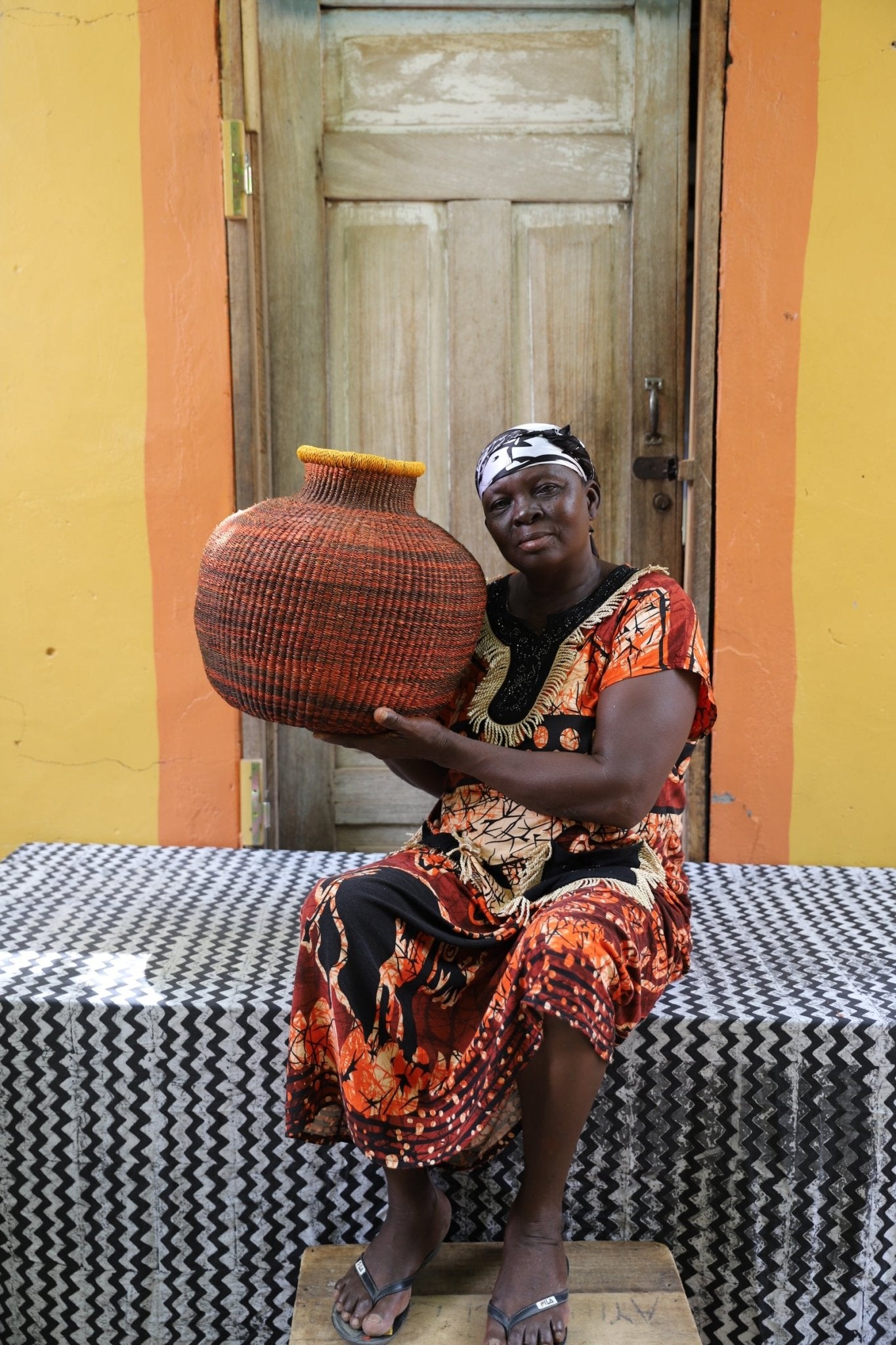 Jemima 10 Cows Dècor Basket (Medium) - The Baba Tree Basket Company