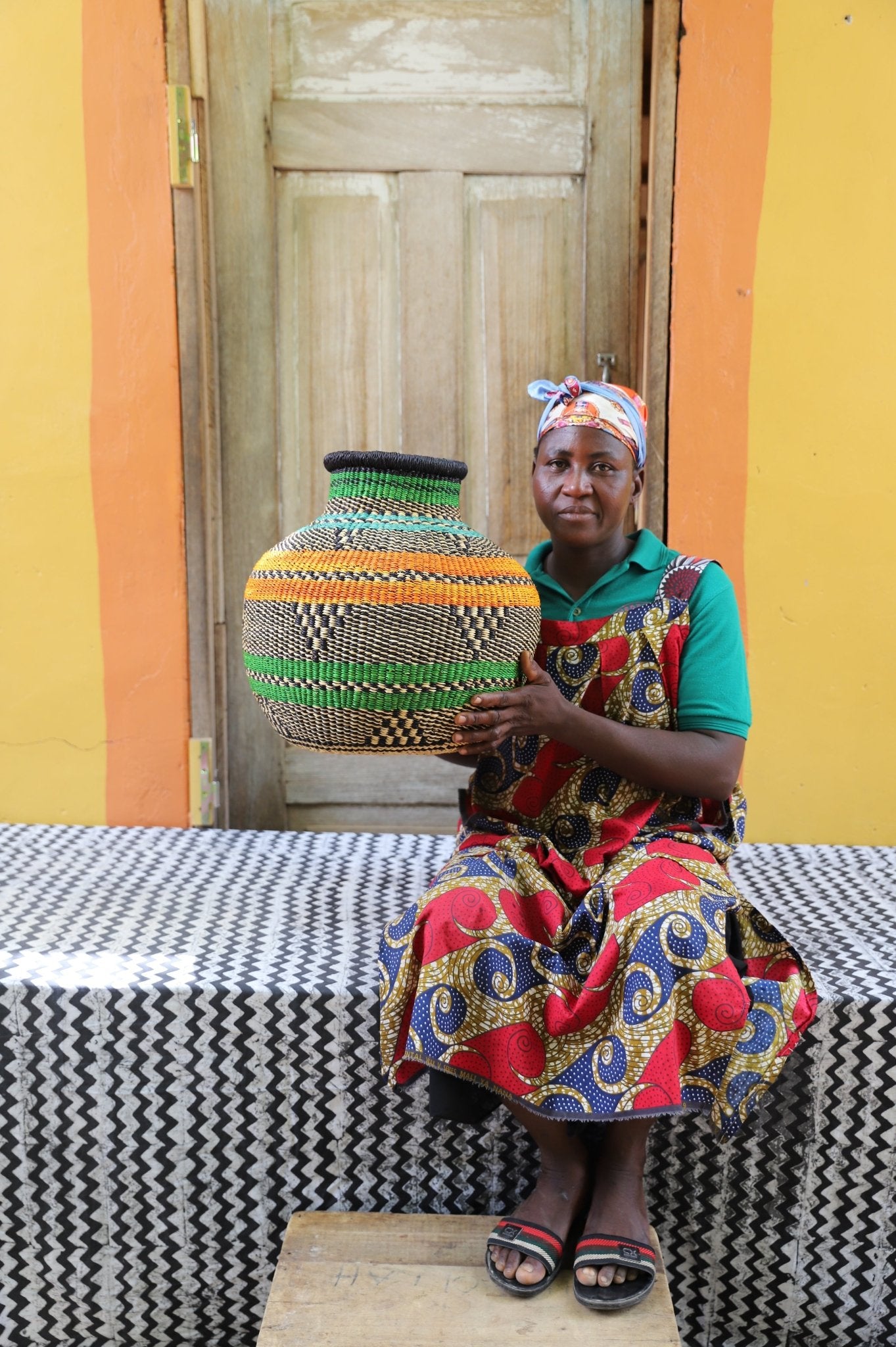Jemima 10 Cows Dècor Basket (Medium) - The Baba Tree Basket Company