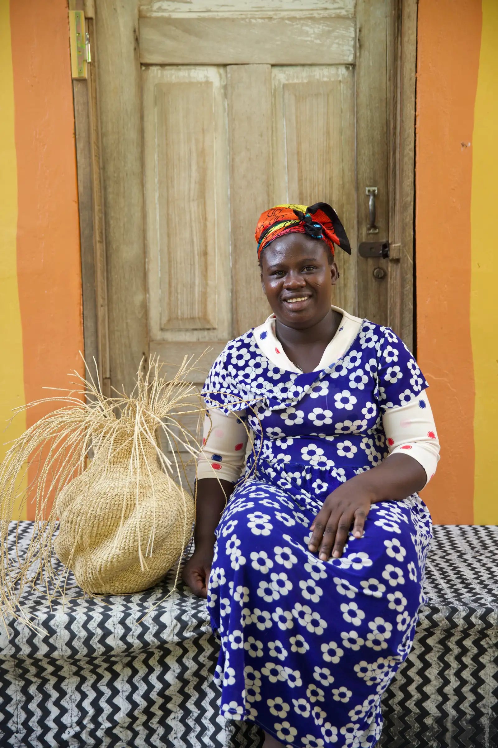 Tua-Tia (Baobab Tree) Art Basket (Tiny) by Apika Abisika