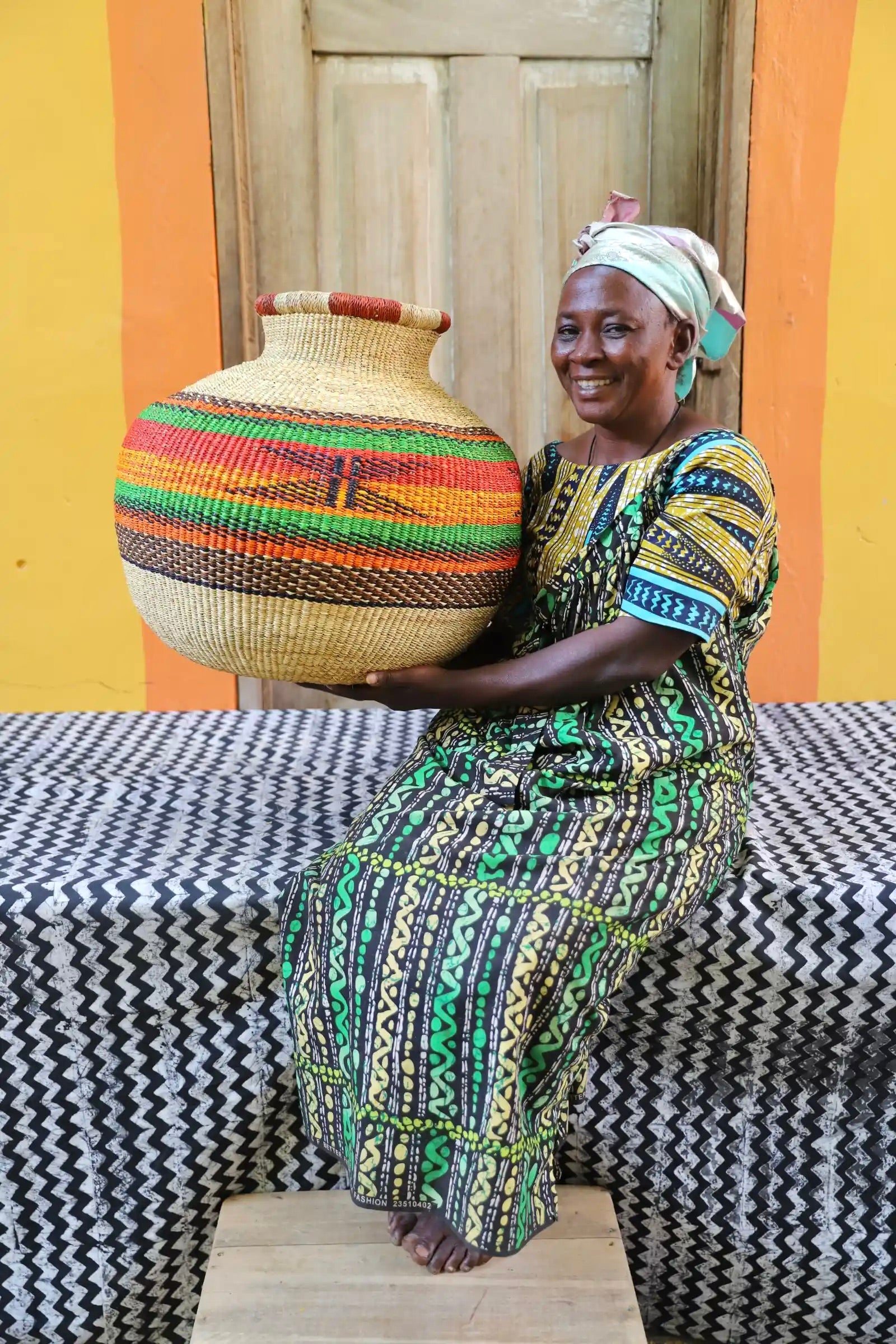 Jemima 10 Cows Dècor Basket (Large) by  Helen Azure