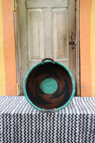 Woven Tray Wall Decor (Large) by The Baba Tree. Premium elephant grass tray with leather handles. Bolgatanga artisan craftsmanship.