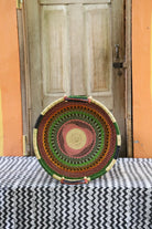 Woven Tray Wall Decor (Large) by The Baba Tree. Premium elephant grass tray with leather handles. Bolgatanga artisan craftsmanship.