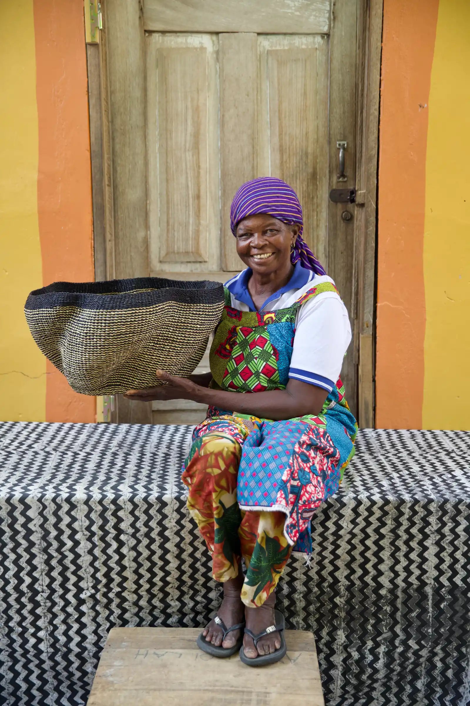 Pakurigo Wave Home  Décor Basket (Large) by Anaamah Alagberigo