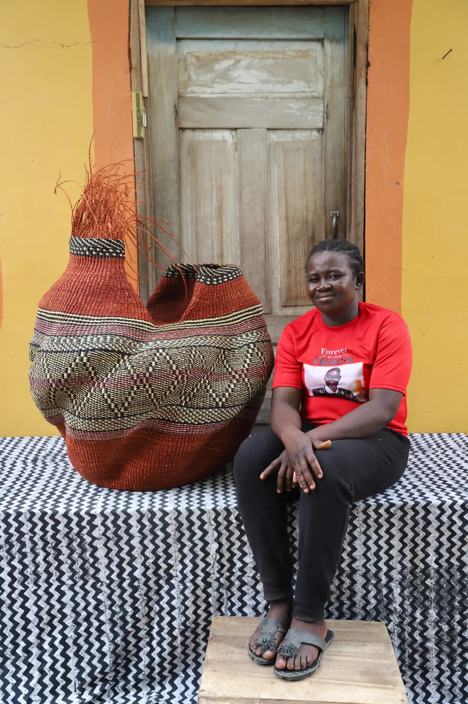 Woman and Man Art Basket by Ida Adigvom