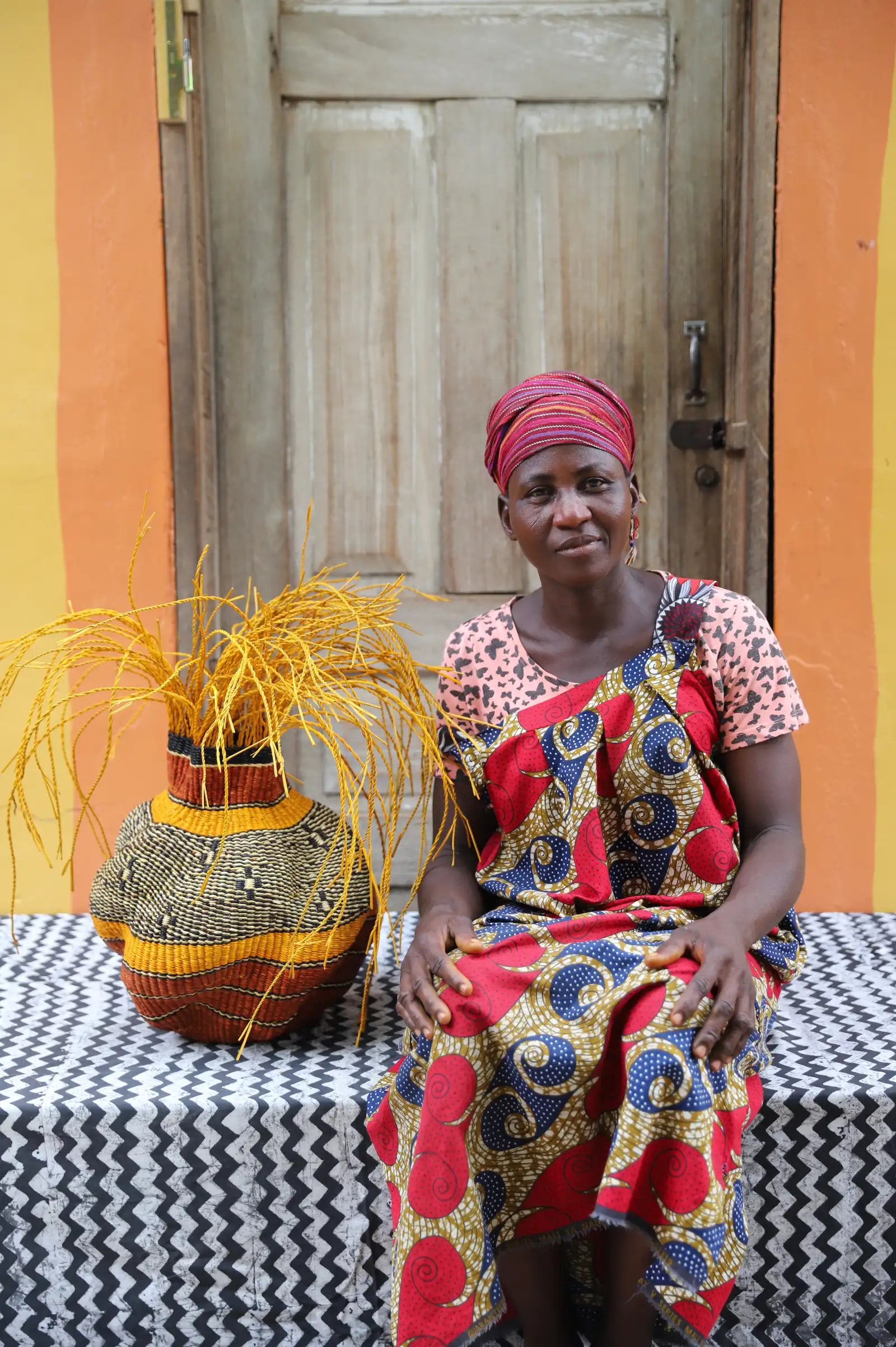 Tua-Tia (Baobab Tree) Art Basket (Tiny) by Selina Ayengasum