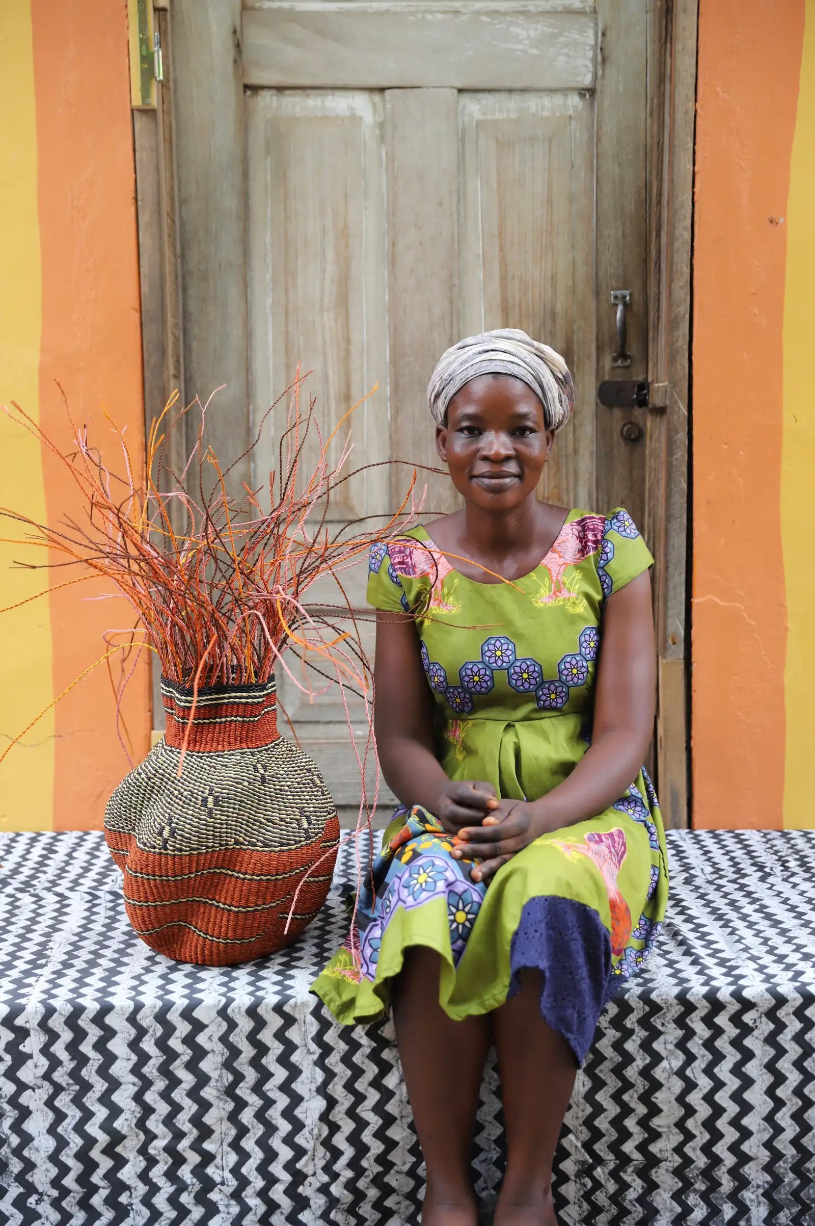 Tua-Tia (Baobab Tree) Art Basket (Tiny) by Blessing Akunga