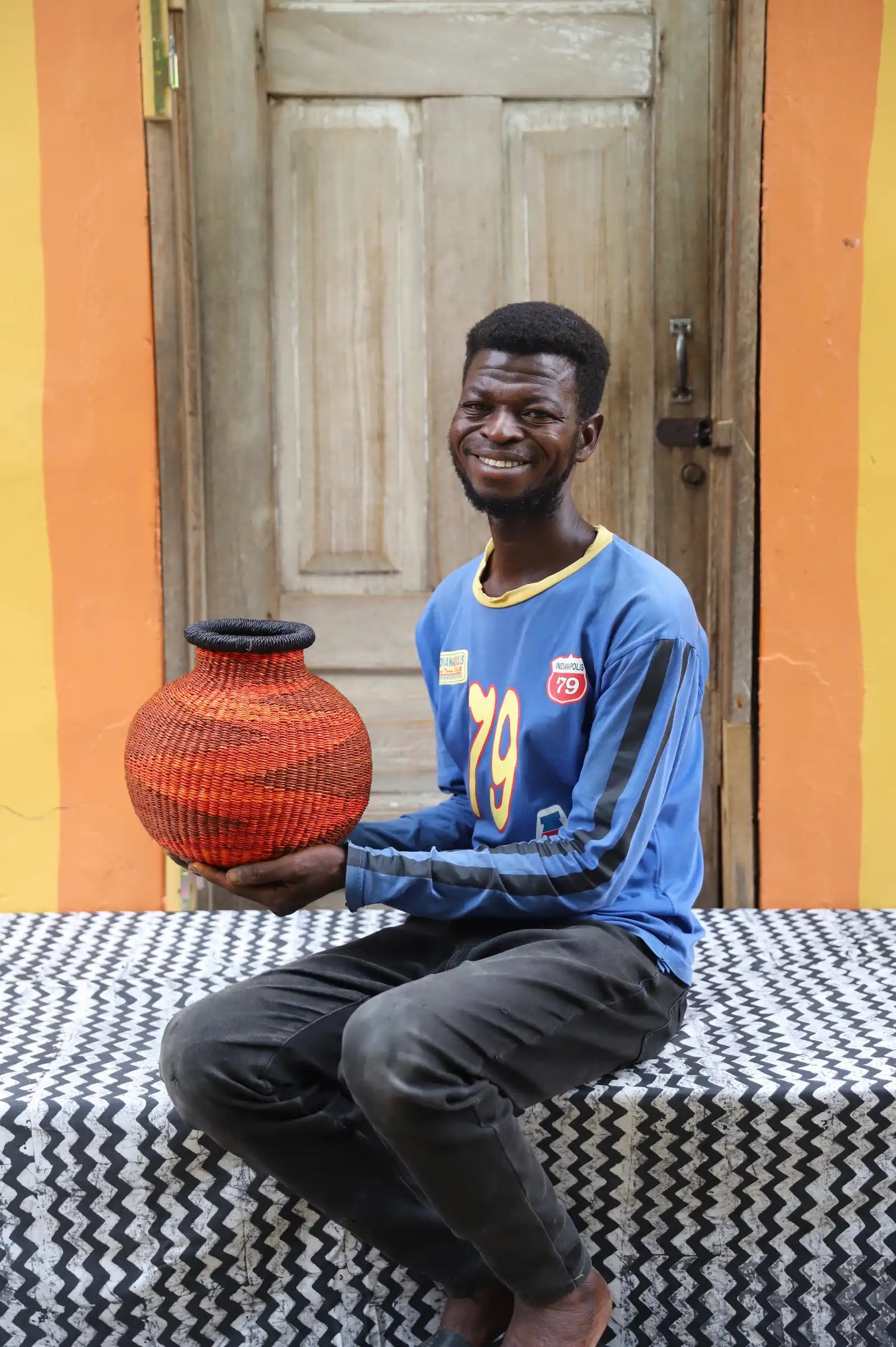 Jemima 10 Cows Dècor Basket (Tiny)  by Richmond Amenbire