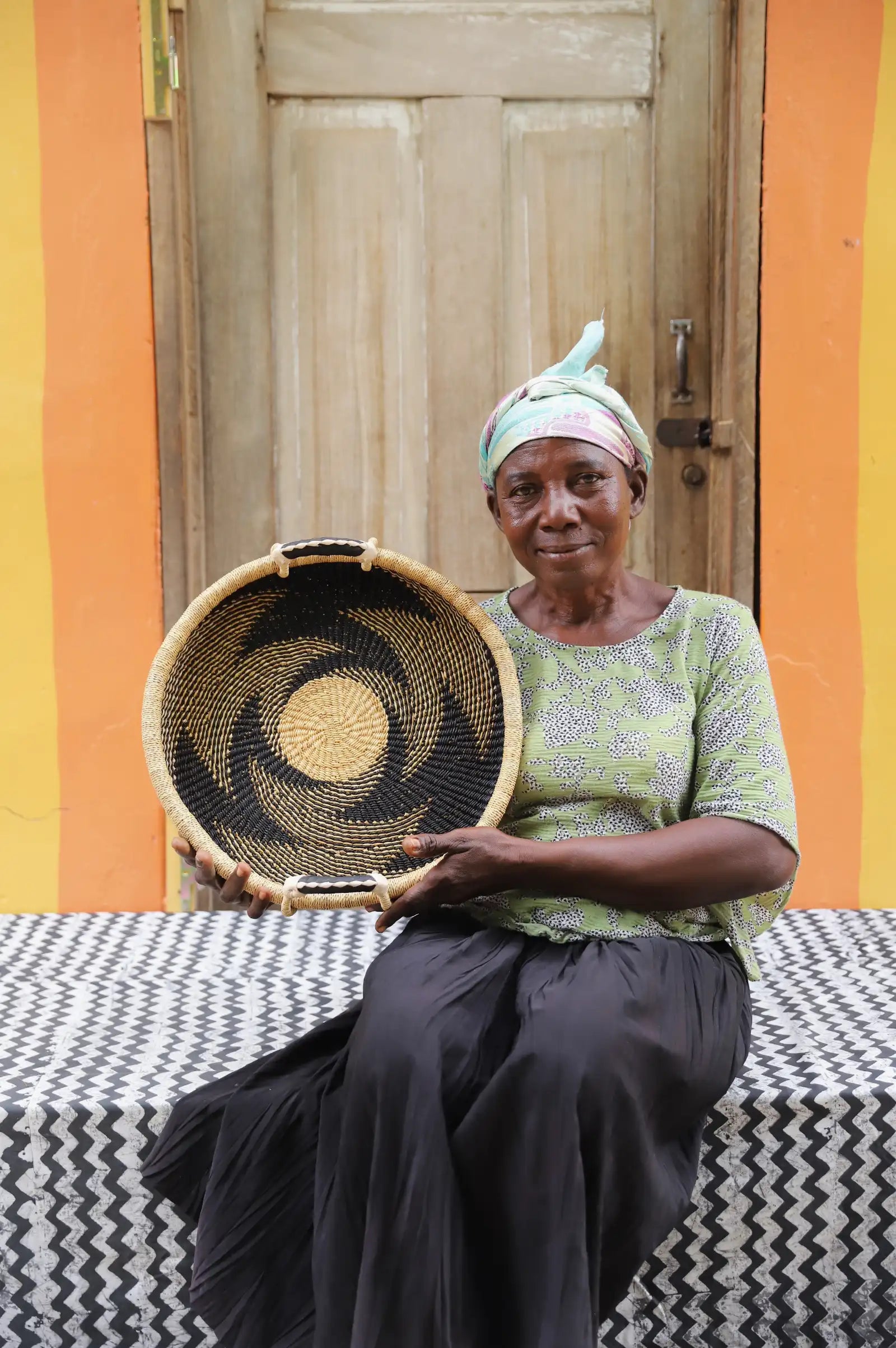 Woven Tray Wall Décor- Double Weave (Very Small) by Atugtarekeh Nyaaba