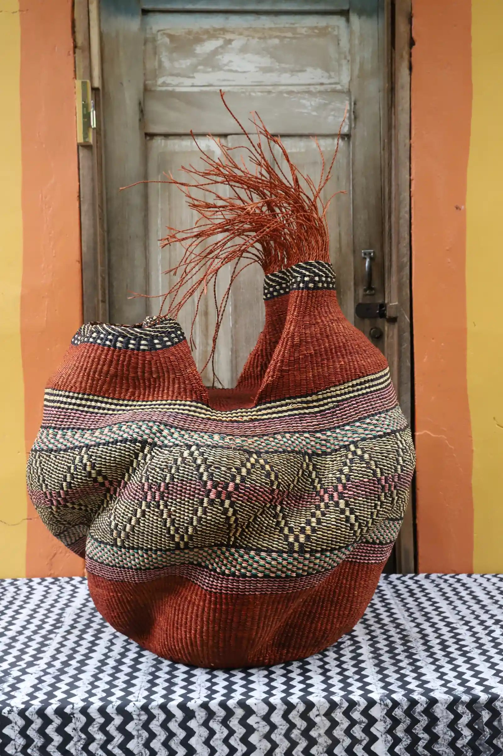 Woman and Man Art Basket by Ida Adigvom