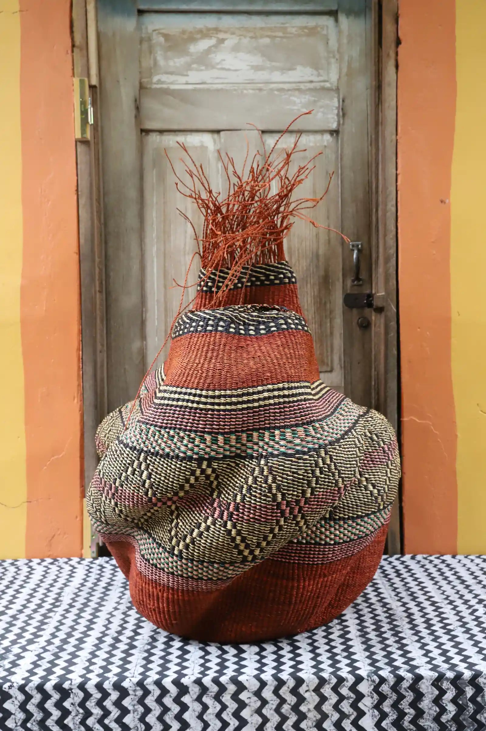 Woman and Man Art Basket by Ida Adigvom