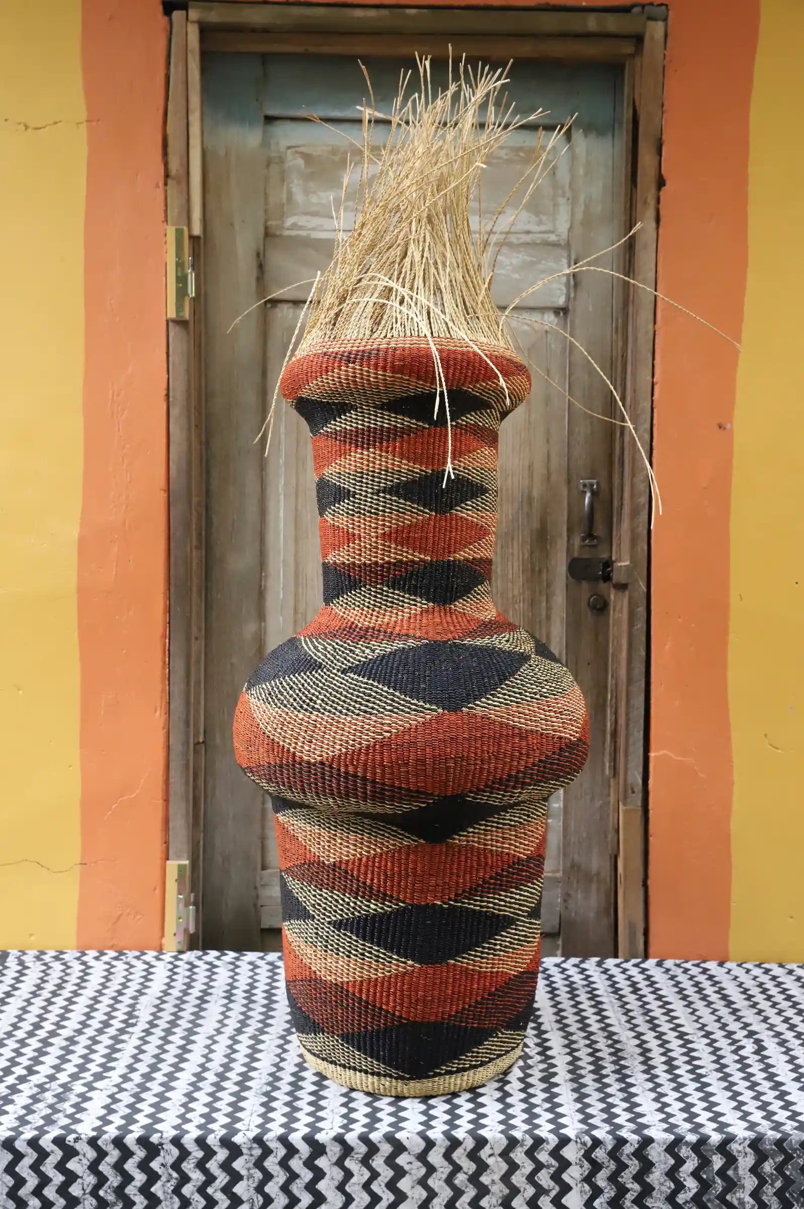 Tall Dugla Art Basket by Clement Akoo